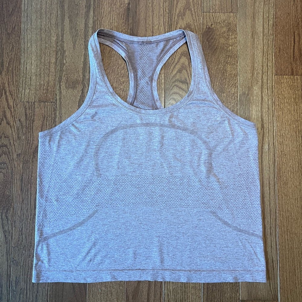 Lululemon Athletica Light Red/Pink Swiftly Razorback Tank Cropped